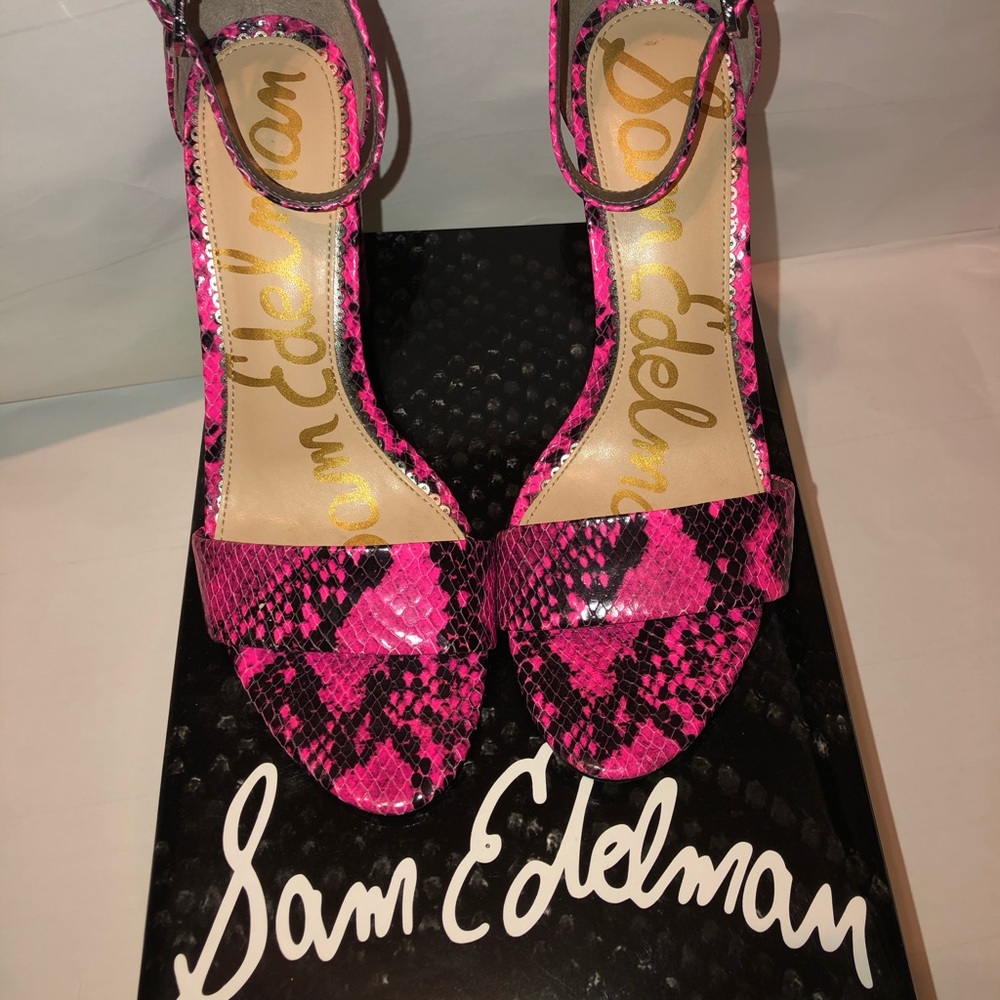 Sam Edelman Pink Snakeskin Dress Sandals